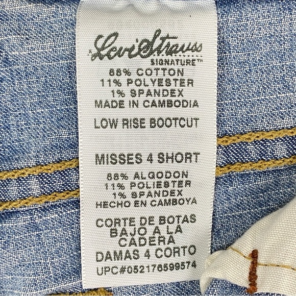 Levi Strauss Signature Stretch Low Rise Boot Cut Jeans Misses 4 Short - Picture 7 of 12